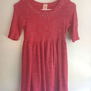 Faded Glory - Girls - Red Sparkle Midi Dress - Size Medium 7/8